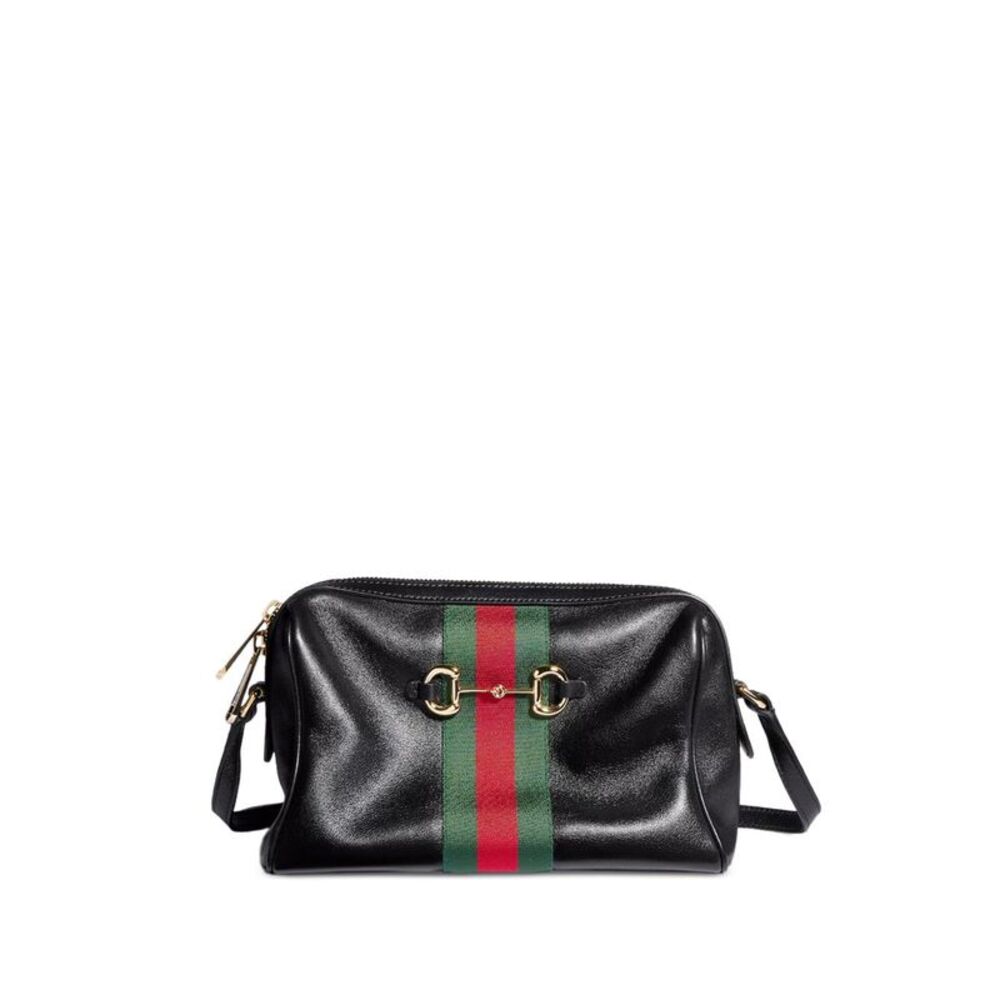 Gucci Women Horsebit Web Crossbody Bag